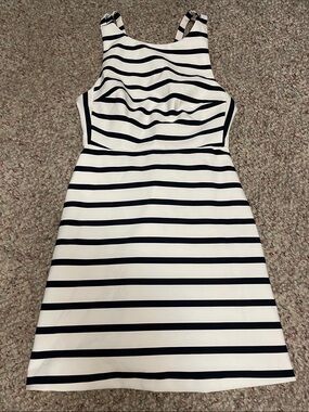 Zara Striped Sleeveless Navy and White Fit-and-Flare mini Dress- like new